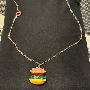 Betsey Johnson Hamburger necklace